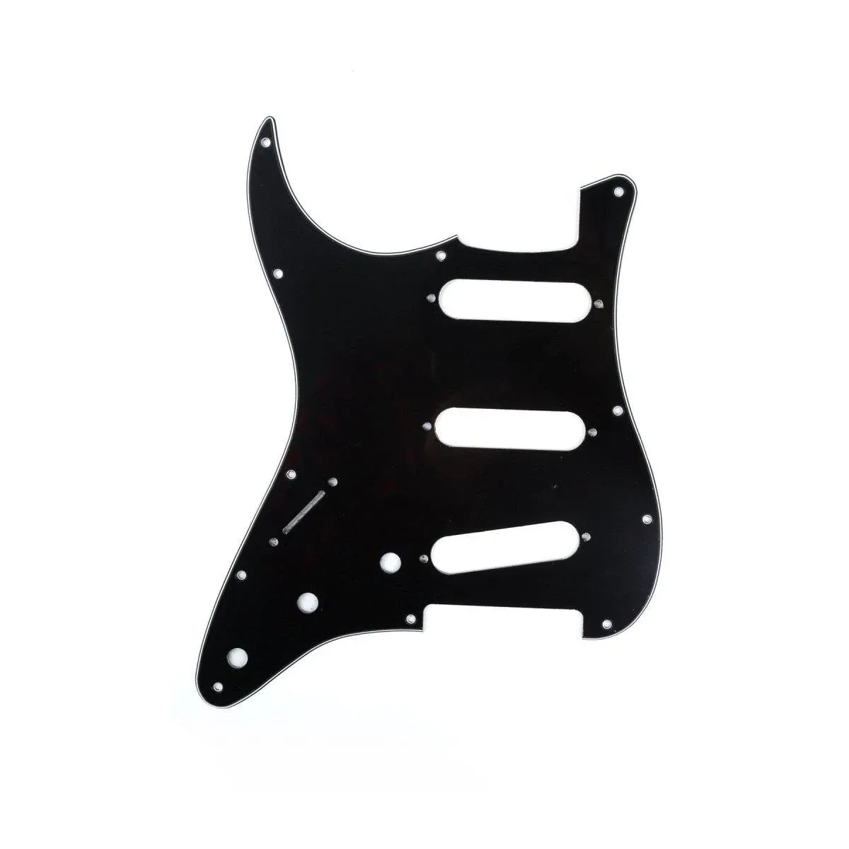 For US Fender Left Hand Stratocaster SSS Strat Guitar Pickguard, 3Ply Black