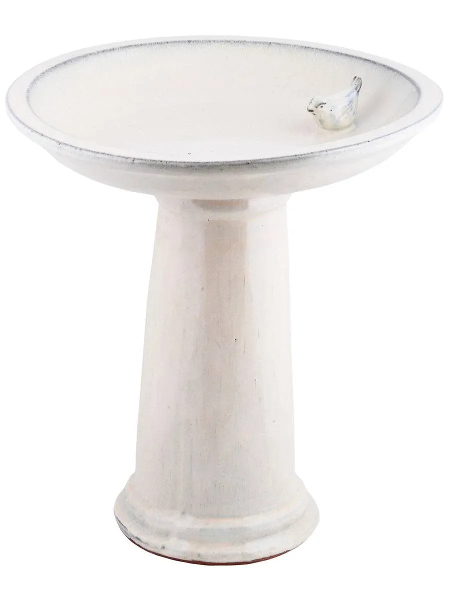 FB423 Bath on Pedestal with Bird, Ceramic, White