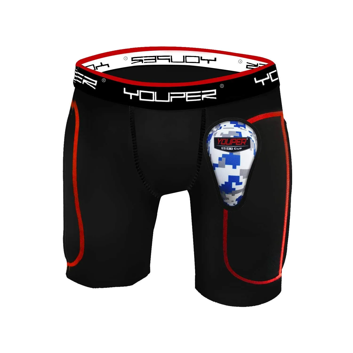 Youper Boys Youth Padded Sliding Shorts with Soft Protective Athletic Cup for ...