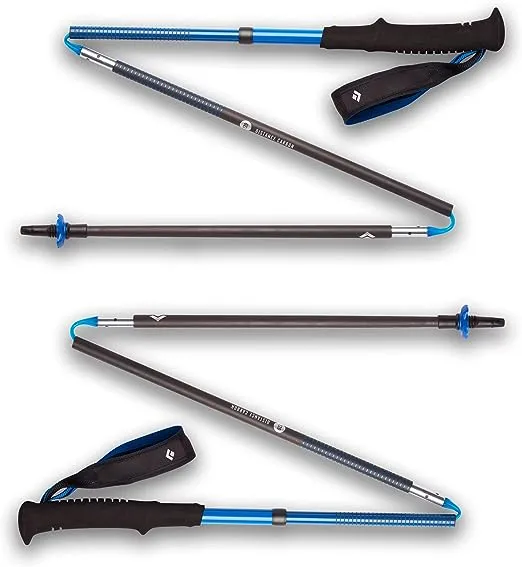 Black Diamond Distance Carbon Z Trekking and Running Poles, Pair of Foldable, Ultra Lightweight, Fixed Length Carbon Fiber Hiking Poles