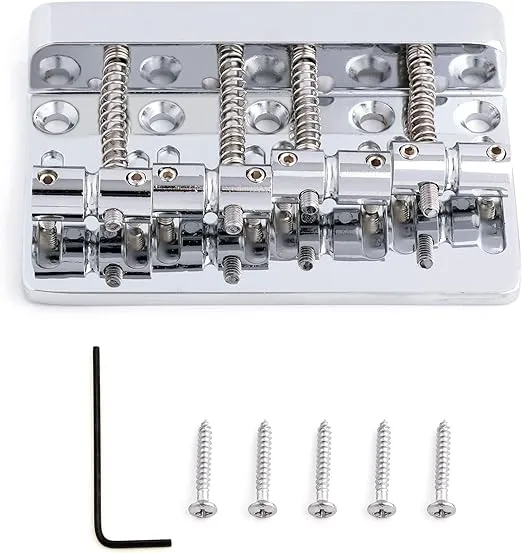 Metallor 4 String Bass Bridge Hard Tail Fixed Top Load Bridge for Jazz Bass ...