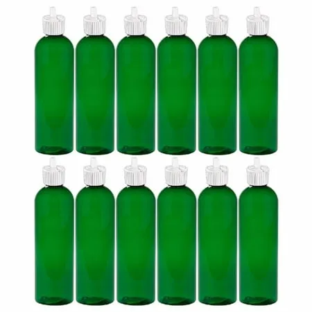 MoYo Natural Labs 4 oz Squirt Bottles Squeezable Empty Travel Containers BPA Free PET Plastic for Essential Oils and Liquids Toiletry/Cosmetic Bottles (Neck 20-410) (Pack of 12 Green)