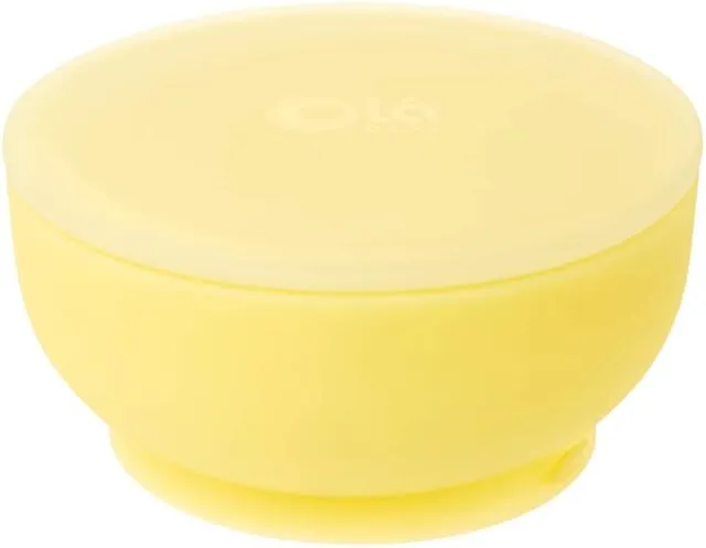 Olababy 100% Silicone Suction Bowl with Lid for Independent Feeding | First Stage Self Feeding Essential for Toddlers and Kids| Baby Led Weaning Snack Feeder | Food Container and Storage |