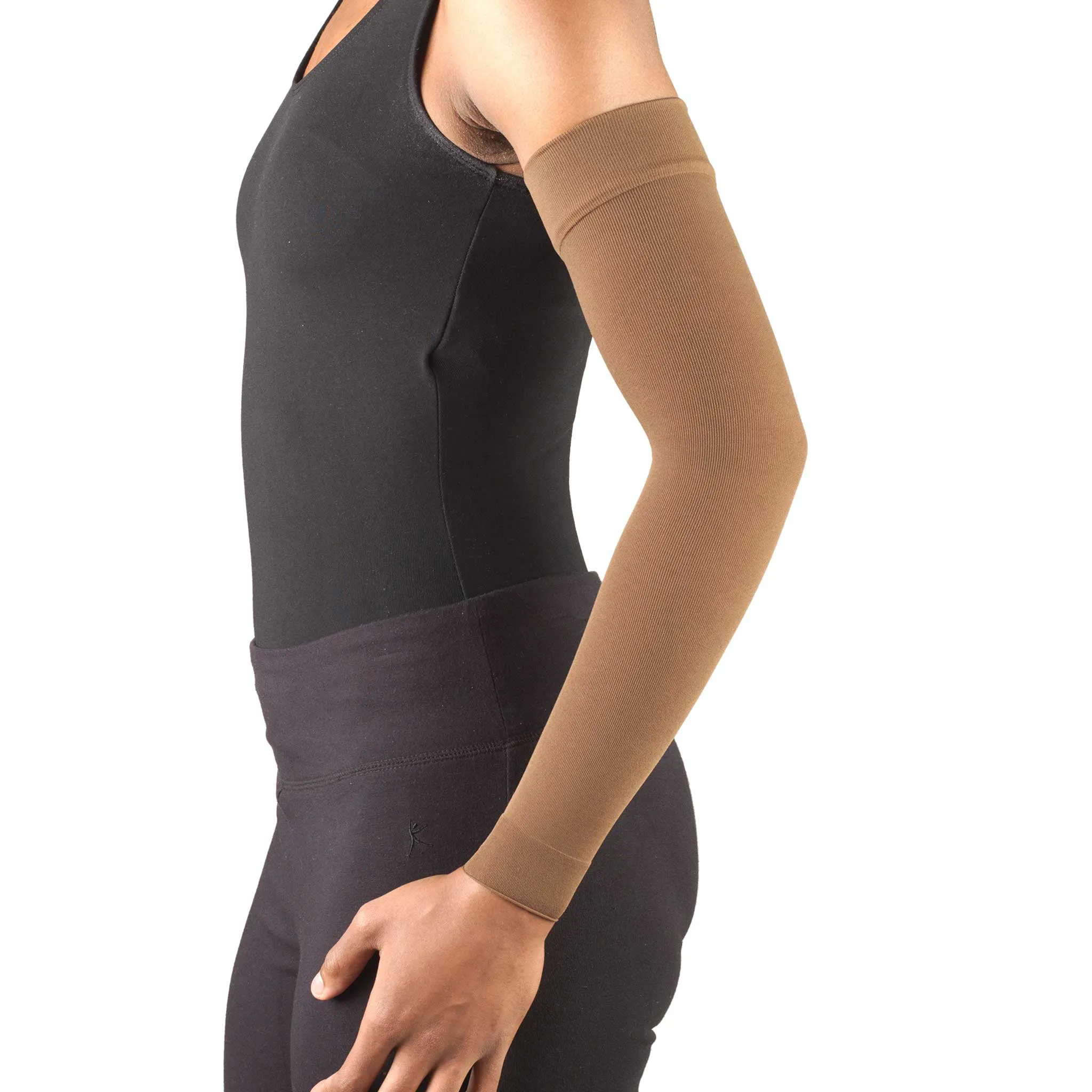 Truform Lymphedema Compression Arm Sleeve: 20-30 mmHg, Brown, Large