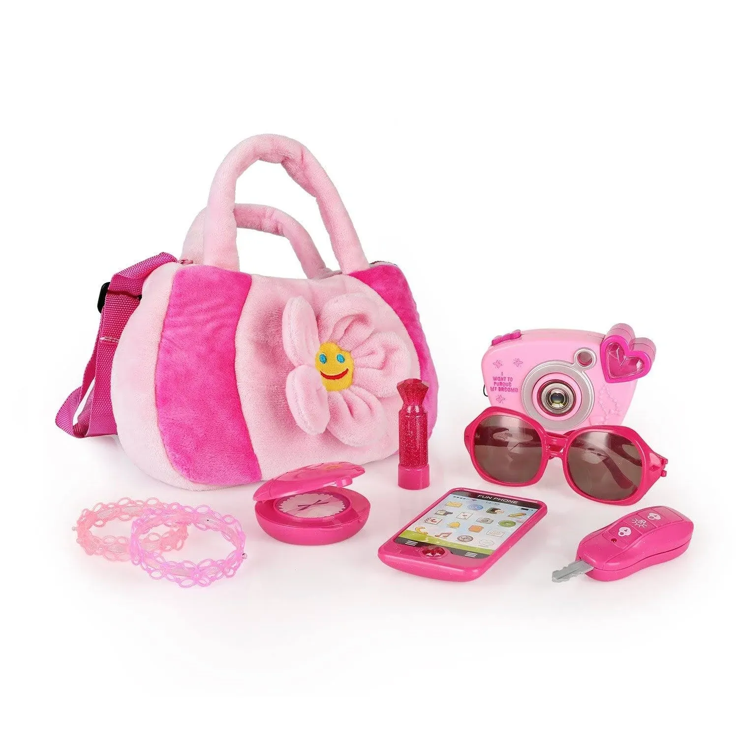 SainSmart Jr. Toddler Purse My First Purse with Pretend Play Set for Princess 9 Pcs