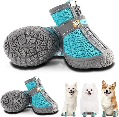 Hcpet Dog Boots Paw Protector, Anti-Slip Breathable Dog Shoes for Small Medium ...