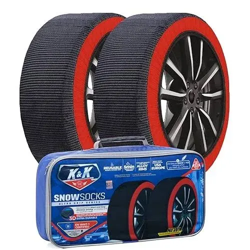 K&K Automotive Snow Socks for Tires - Pro Series for Ultimate Grip Alternative ...