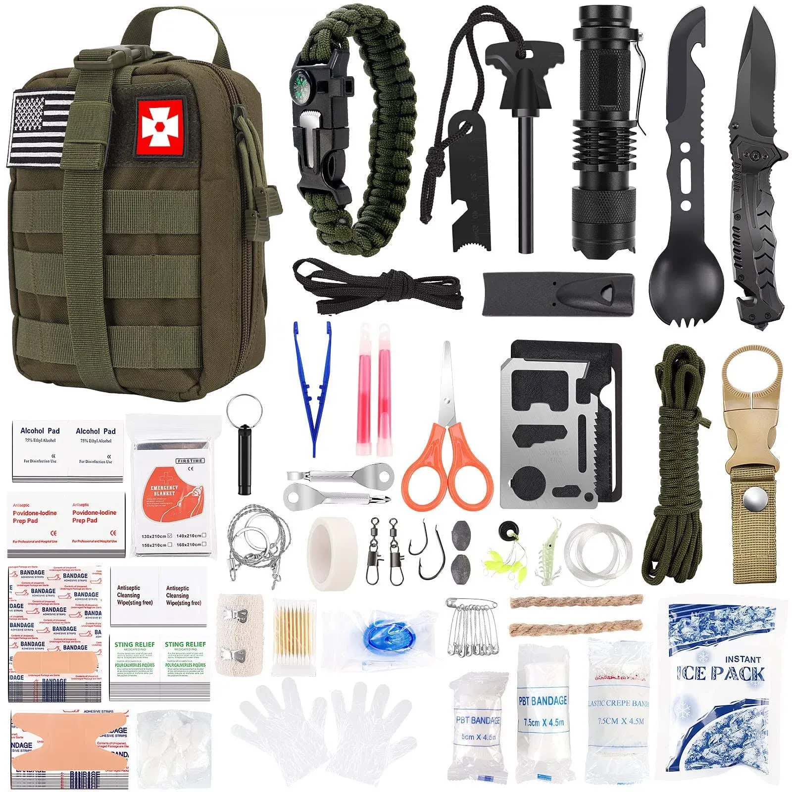 Kleclcw for Man Dad Husband 210 PCS Survival First Aid kit