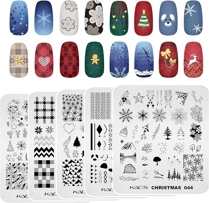 KADS 20pcs Nail Stamp Plates Set Nails Art Stamping Plates Leaves Flowers Animal Nail Plate Template Image Plate