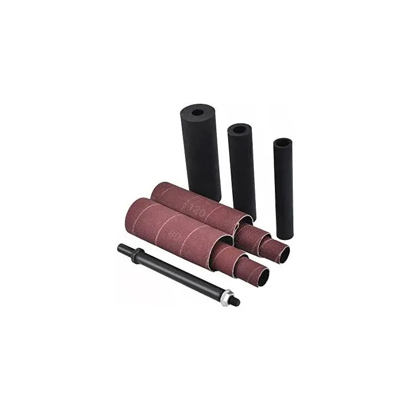 Spindle Sander Adaptor 4-1/2" x 1/2" with Rubber Sanding Drum Kit OD 3/4", 1", 1-1/2" and Sandpaper Sleeves Grit# 80,120 - S/10