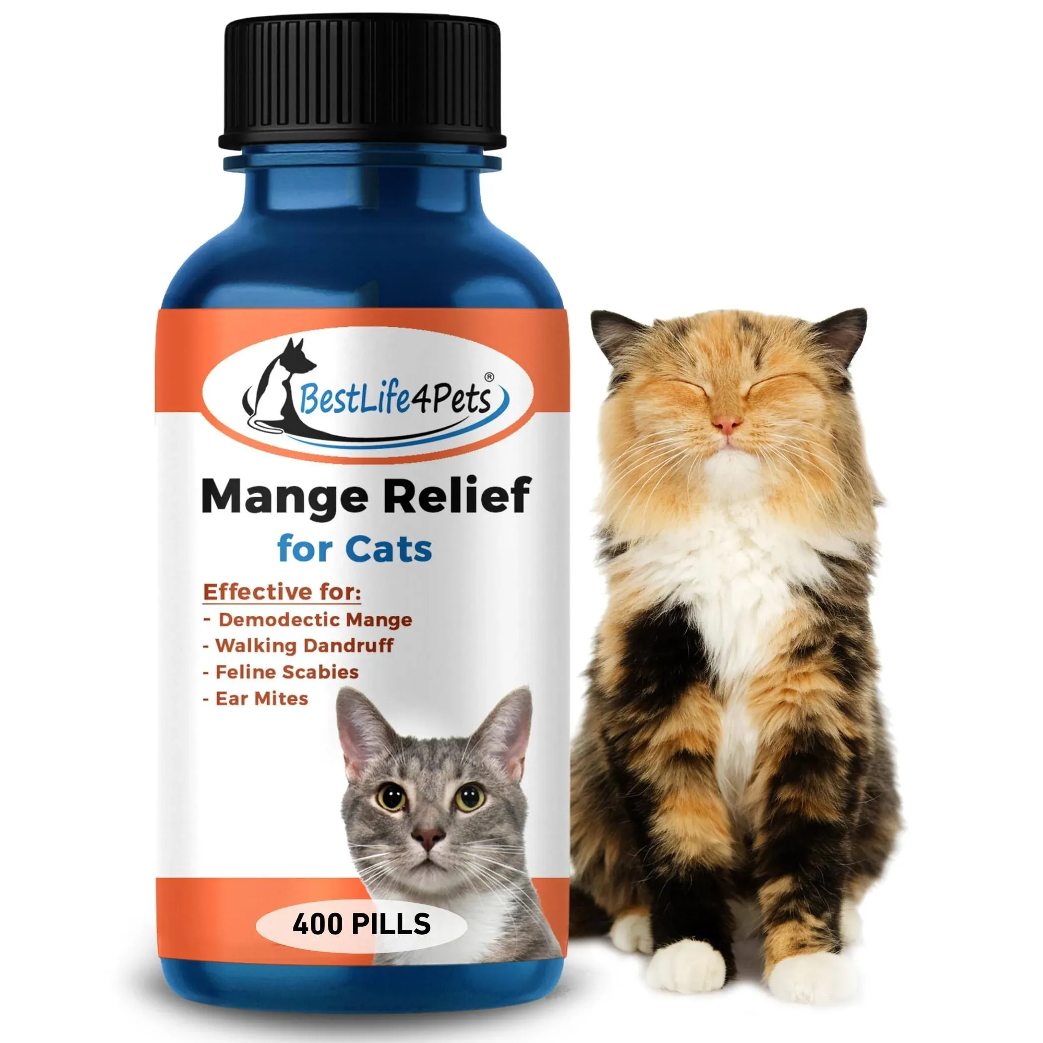 BestLife4Pets Demodectic Mange and Scabies Relief for Cats - Ear Mites & Itch ...