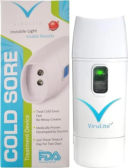 Virulite CS Original Regulated for Safety by Health Authories, Multi-Patented Device for The Treatment of Cold Sores Invisible Light - Visible Results - Amazon Transperancy Registered Product