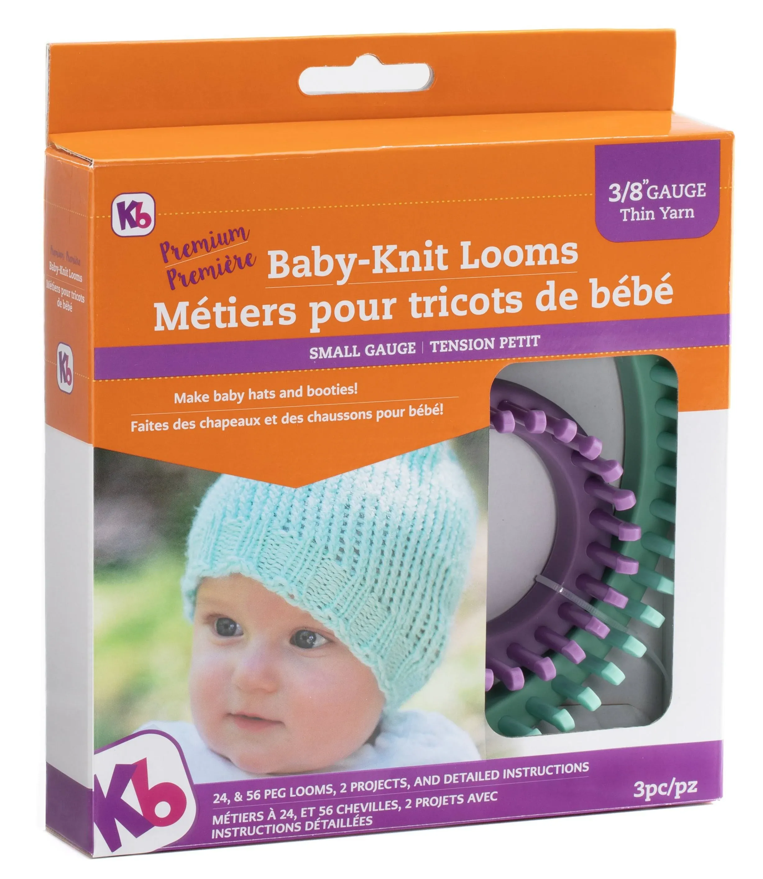 KB Baby-Knit Looms ~3/8&#034; Gauge~ Set of 2 Looms ~NEW/SEALED~ Baby Hats &amp; Booties