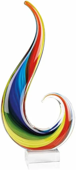 Badash Crystal Rainbow Note Murano Style 16 inch Centerpiece