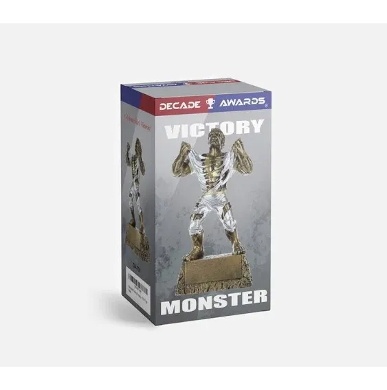 Decade Awards Monster Victory Trophy, 6.75 or 9.5 Inch Tall - Engraved Triumphant Beast Award for Sports or Academic Contests, 1st Place Winners - Customize Now