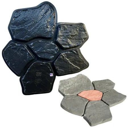 AUTUMN Flagstone Mold for Concrete DIY Flagstone Pavers Concrete Mold Cement Mold Paver Mold Garden Decor Mold Pavers for Garden Walkway Concrete Walkway Molds Set of 6