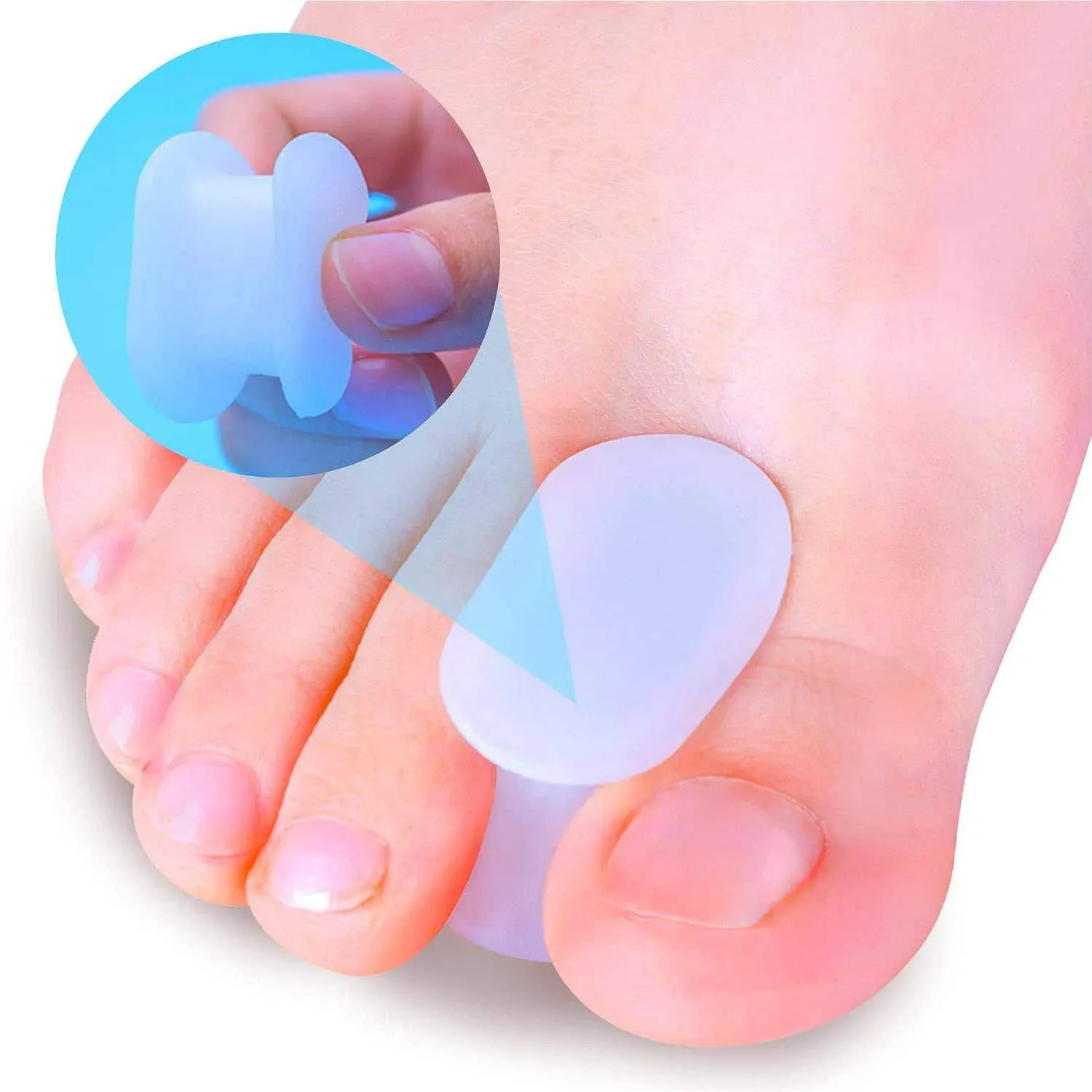 Povihome 10 Pack Toe Spacers Separators(1/2'' Thick) Bunion Corrector Gel ...