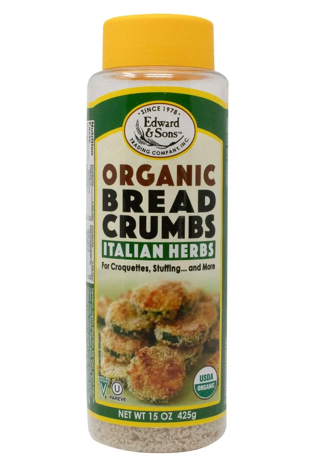 Edward & Sons Bread Crumbs, Organic, Italian Herbs - 15 oz