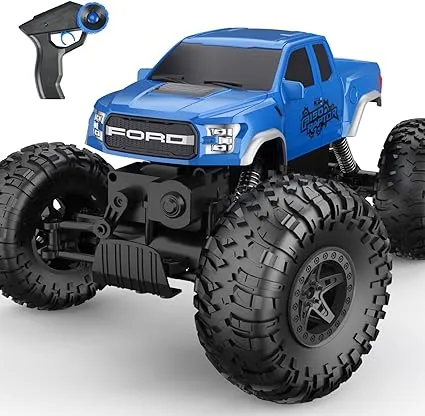 DOUBLE E Ford Raptor F150 RC Car 4WD Monster Trucks for Boys,11 Inches Off Road Crawler Vehicle RC Truck Toy Gift for Boys Girls 6 7 8-12 Years-Blue