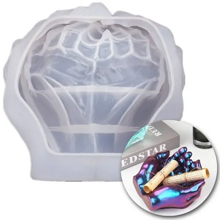 Cheer.US Ashtray Mold Silicone Mold Double Hands Resin Mold Jewelry Storage Box and Silicone Spice Grinder Mold for Resin Casting Large Epoxy Resin Mold for DIY Crafts