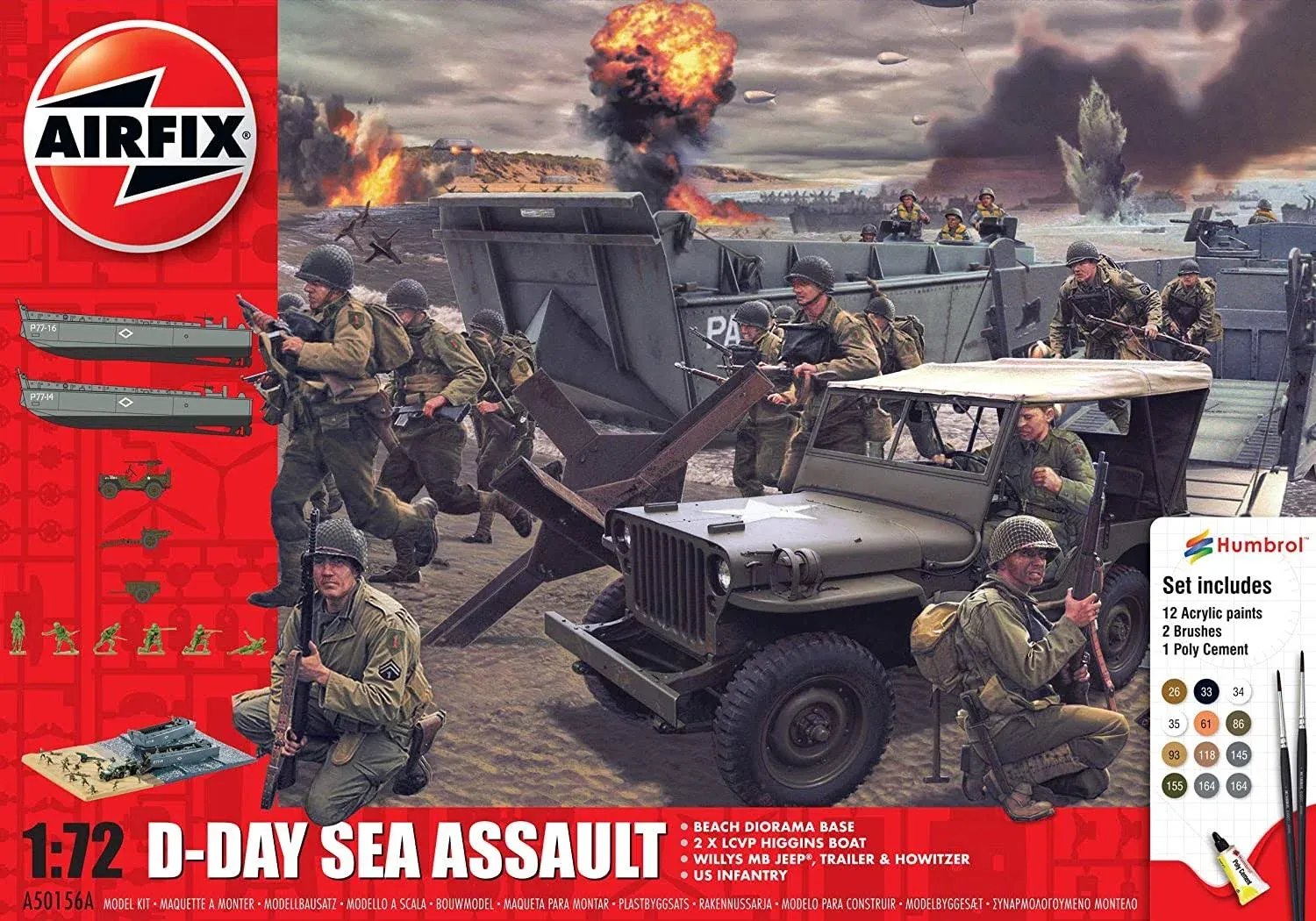 Airfix D-Day Sea Assault Gift Set with Paint &amp; Glue - Plastic Model