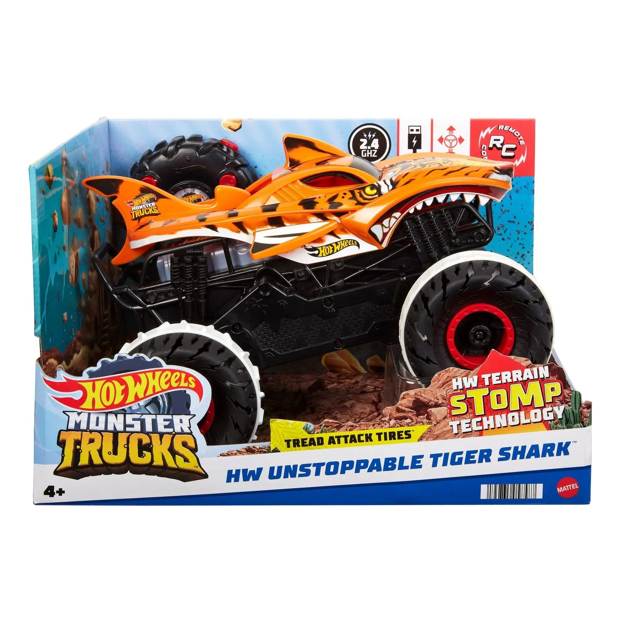 HotWheels Monster Trucks Hwmt Unstoppable Tiger Shark Rc™ Vehicle