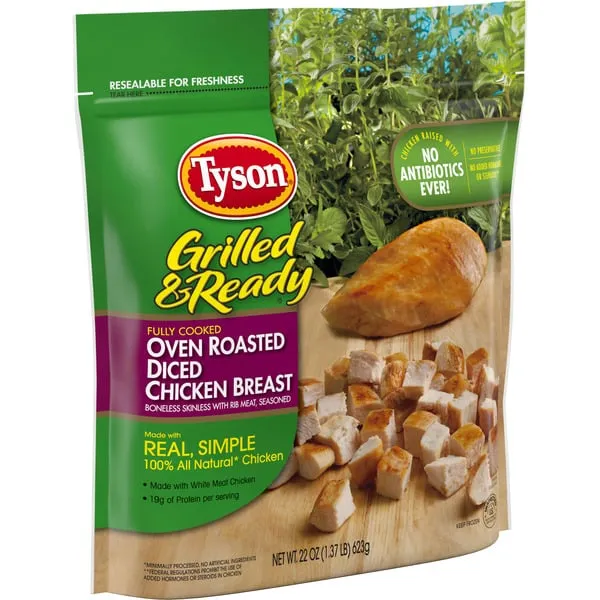 Tyson Grilled & Ready Oven Roasted Diced Chicken Breast, 1.37 lb (Frozen)