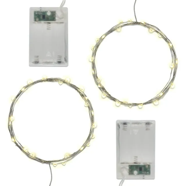 Lumabase Set of 2, 100 Mini String Lights with Timer