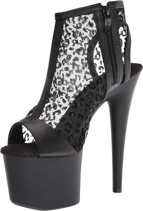 Ellie Shoes | 709-WILLA, Leopard Peeptoe Bootie