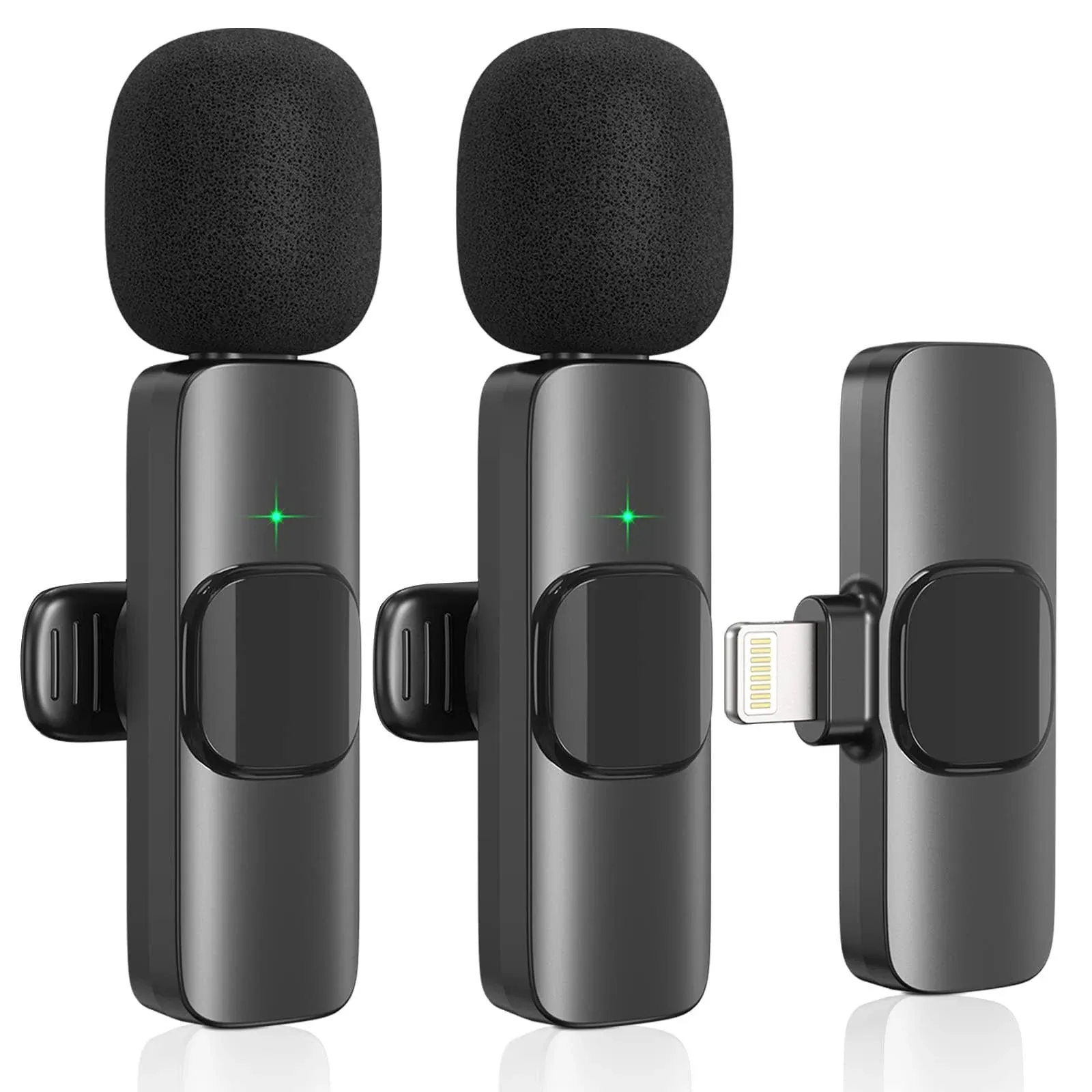 Professional Wireless Lavalier Microphone Audio Video Recording Mic for IPhone