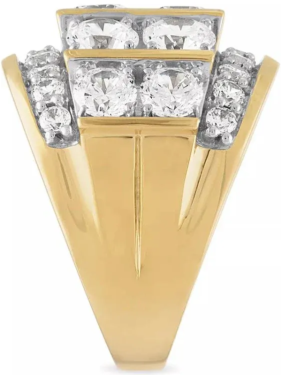 Men's Diamond Large Cluster Statement Ring (7 ct. t.w.) in 10K Gold - Yellow Gold