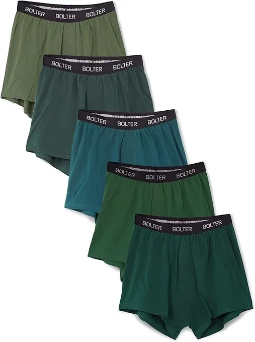 Bolter Men’s 5-Pack Cotton Stretch Boxers Shorts