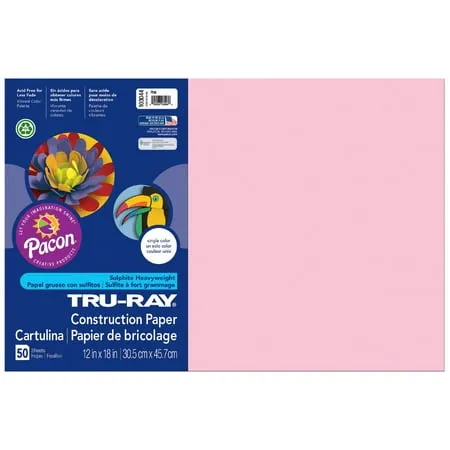 Tru-Ray Sulphite Construction Paper 12 x 18 Inches Holiday Red 50 Sheets