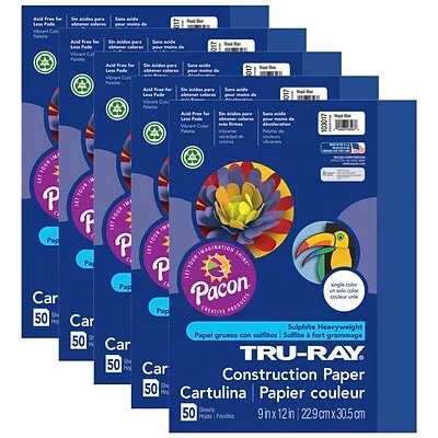 Pacon Tru-Ray 9" x 12" Construction Paper, Royal Blue, 50 Sheets/Pack, 5 Packs (PAC103017-5)