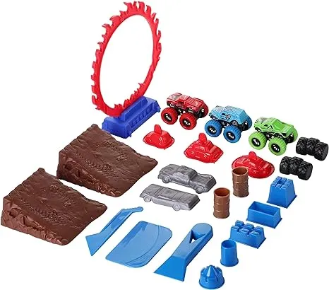 Dazmers Monster Truck Sand Play Set Sensory Kit for 3-4  5 Year Old  Toddlers