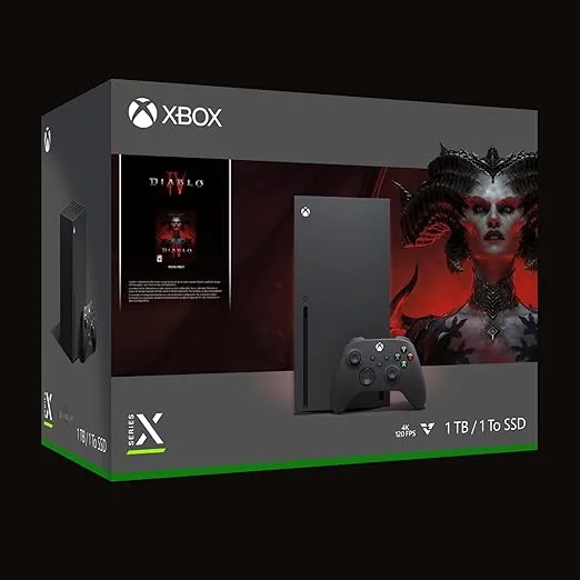 Microsoft Xbox Series X Diablo IV Bundle - Includes Xbox Wireless Controller - Up to 120 frames per second - 16GB RAM 1TB SSD - Experience True 4K Gaming - Comes with Digital Copy for Diablo IV