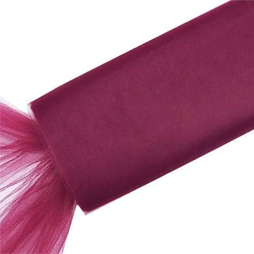 BalsaCircle 54-Inch x 120 feet Burgundy Large Net Tulle Fabric by The Bolt - Wedding Party Decorations Sewing DIY Crafts Costumes