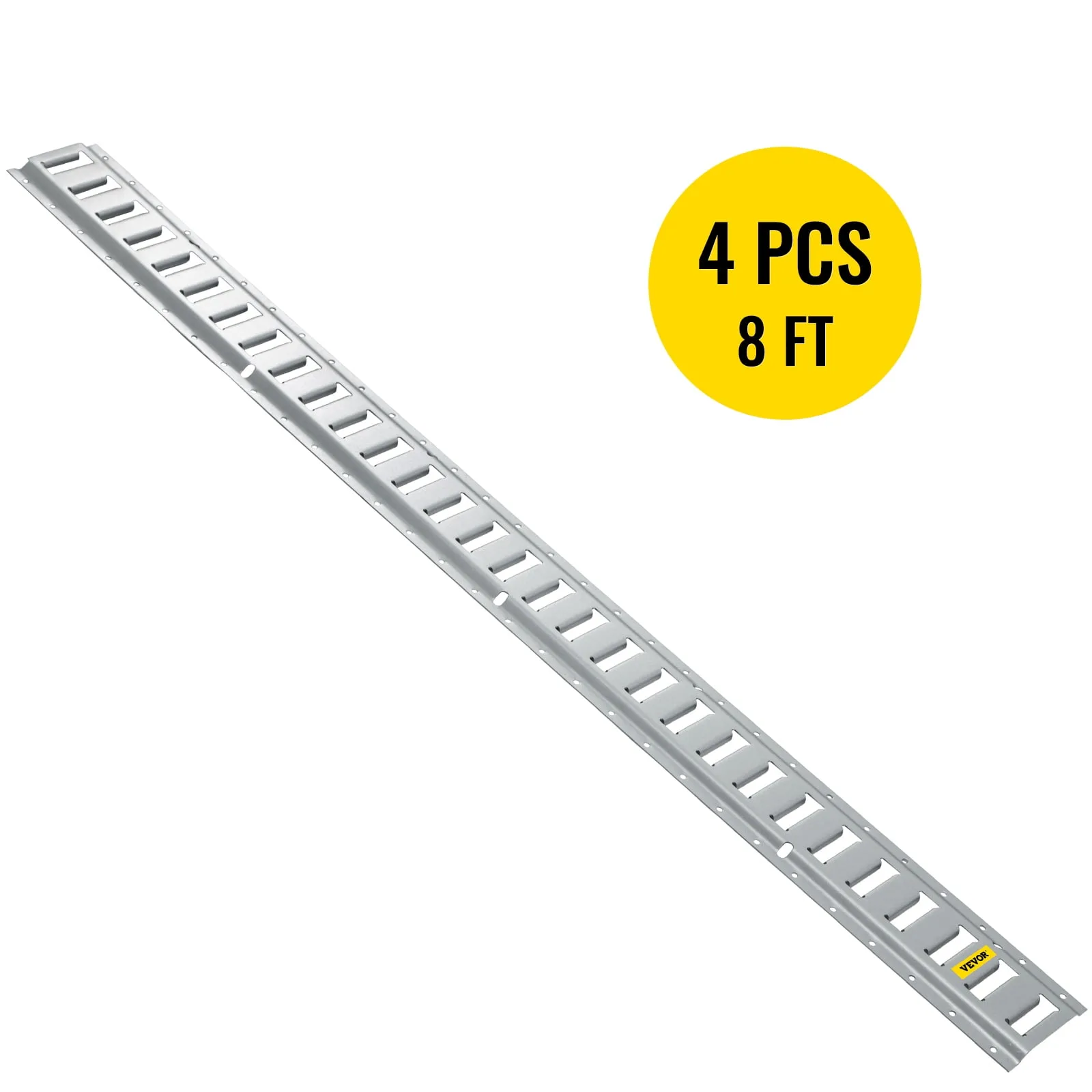 BENTISM E-Track Tie-Down Rail, 4Pcs 8ft Steel Rails w/ Standard 1"x2.5" Slots, Compatible with O and D Rings & Tie-Offs and Ratchet Straps & Hooked Chains, for Cargo and Heavy Equipment Securing