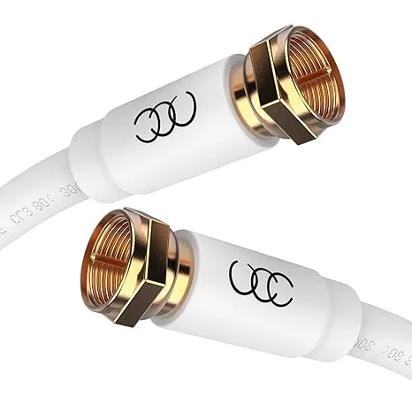 Coaxial Cable Triple Shielded CL3 In-Wall Rated Gold Plated Connectors RG6 ...