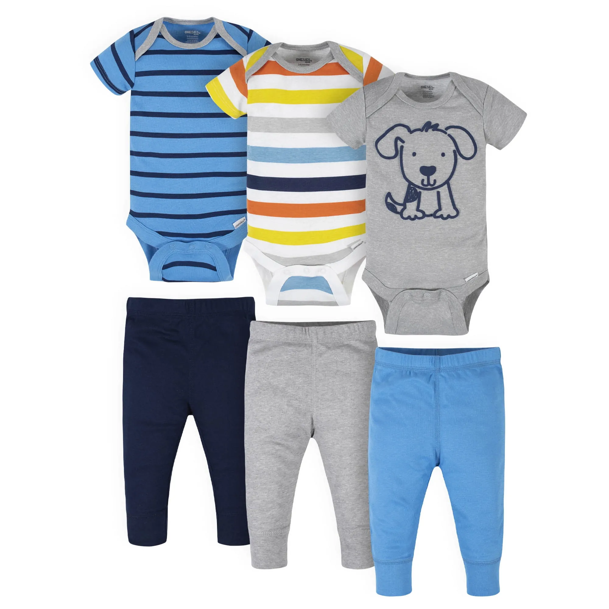 Onesies Brand Unisex Baby 3 Outfit Bundle Mix Match Newborn to 12m Pants Set