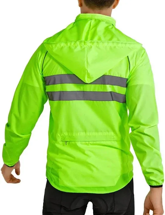 Wosawe Packable Cycling Jacket Hooded Running Coat Lightweight Biking Windbreaker