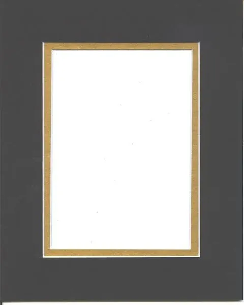 16x20 Black & Gold Double Picture Mat Bevel Cut for 11x14 Pictures