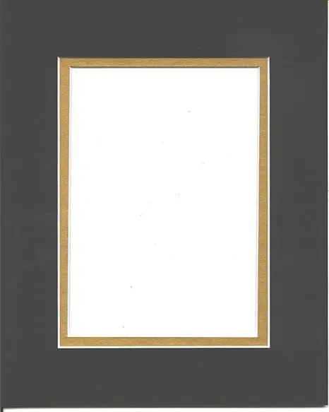 16x20 Black & Gold Double Picture Mat Bevel Cut for 11x14 Pictures