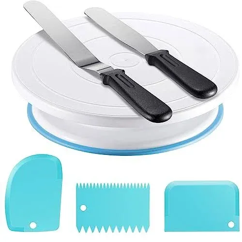 Kootek Cake Decorating Kit Baking Supplies Cake Turntable with 2 Frosting ...