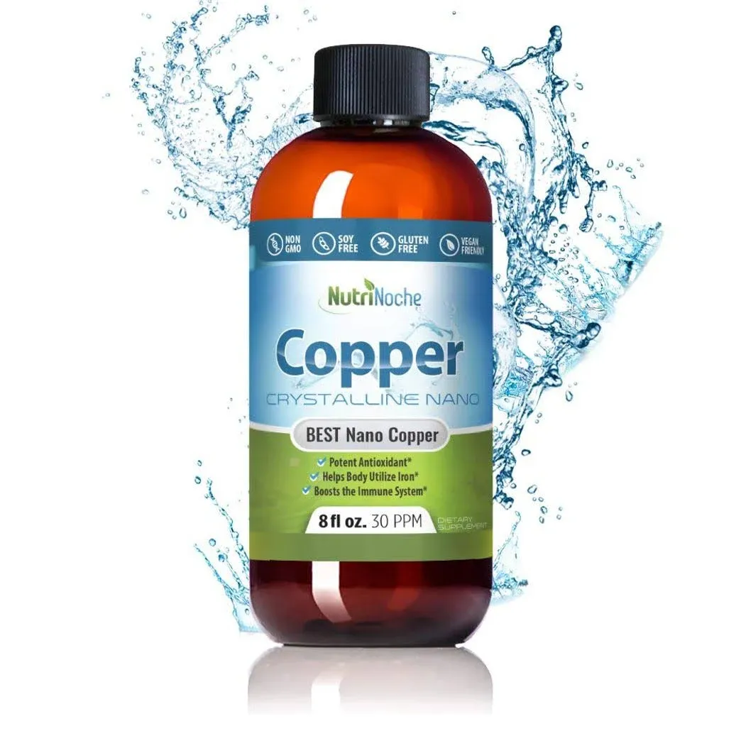 NutriNoche - Liquid Nano Colloidal Copper - 30 PPM 8 fl oz - Colloidal Minerals