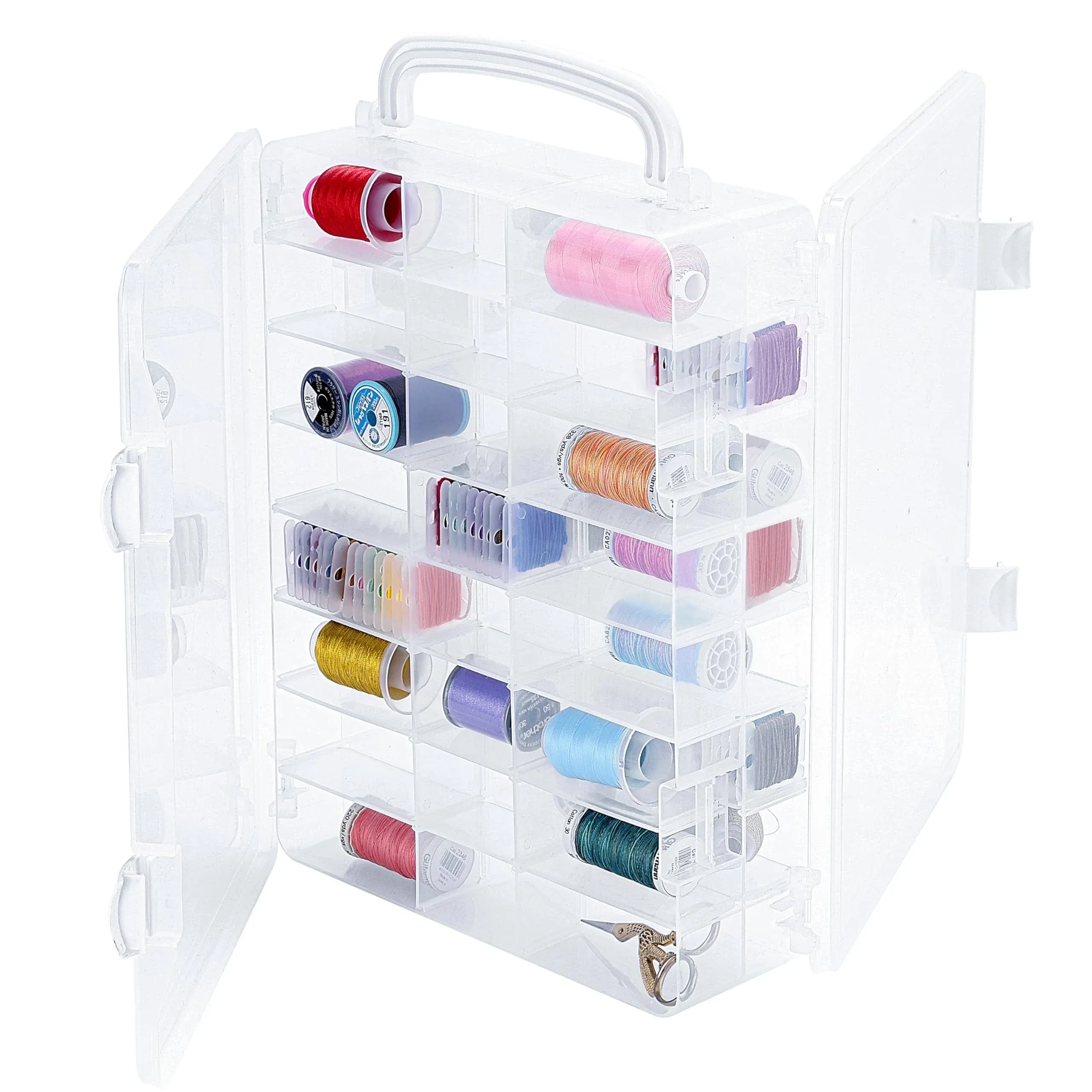 New brothread Double-Sided Storage Organizer/Box with Total 48 Adjustable ...