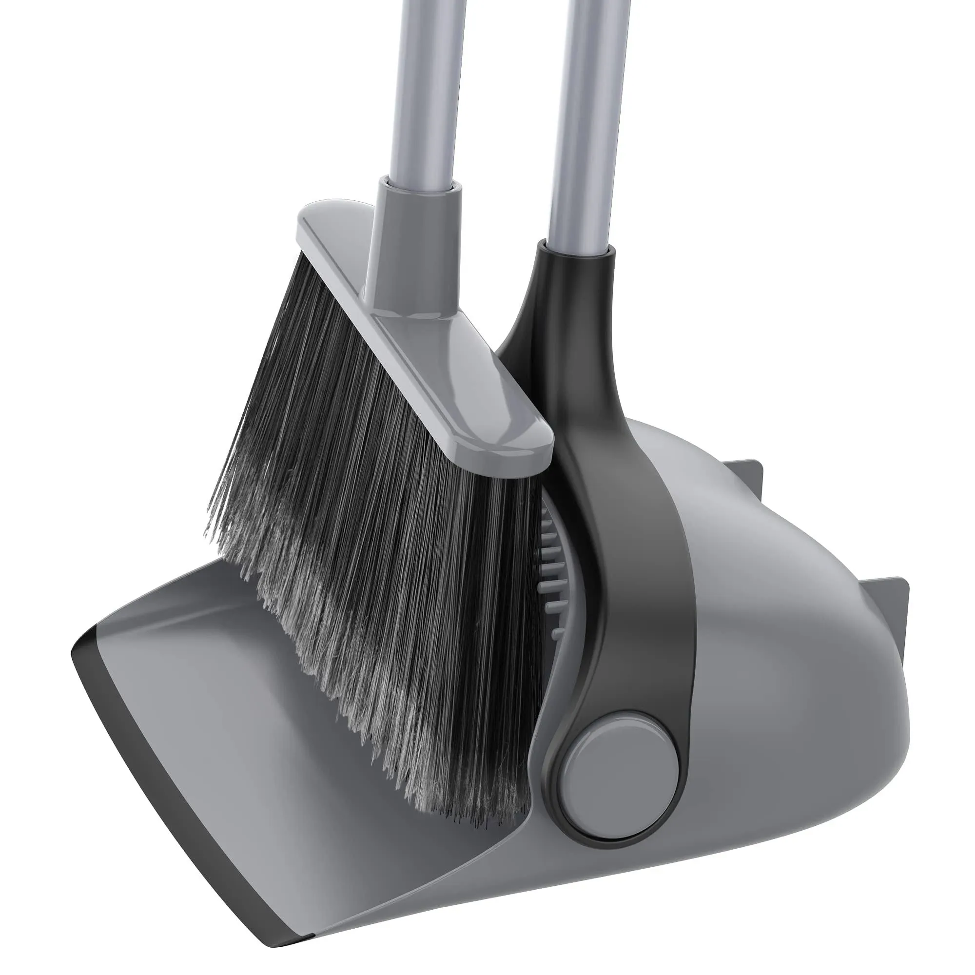 MR.SIGA Broom and Dustpan Set with Long Handle, Upright Broom and Dustpan Combo ...