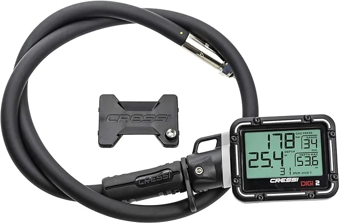 Cressi Digi2 Digital Depth & Pressure Gauges, Black