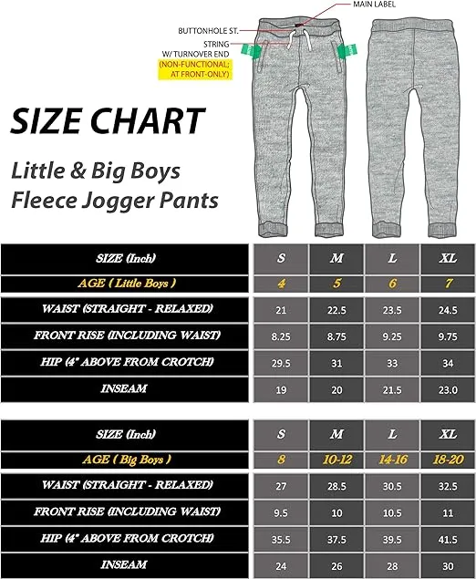 Southpole Boys' Active Basic Fleece Jogger Pants