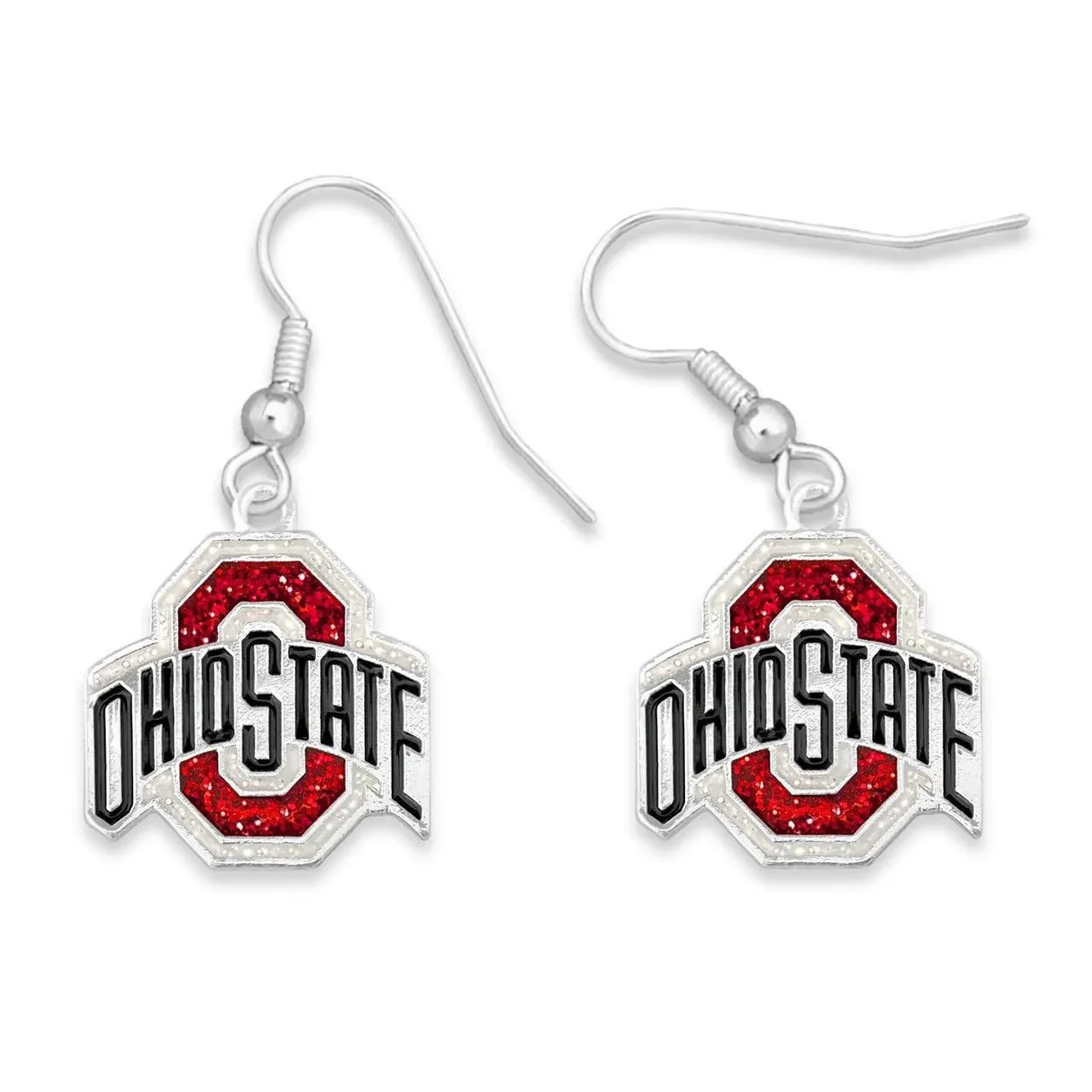 Ohio State Buckeyes Game Day Glitter Earrings Jewelry Gift Licensed OSU